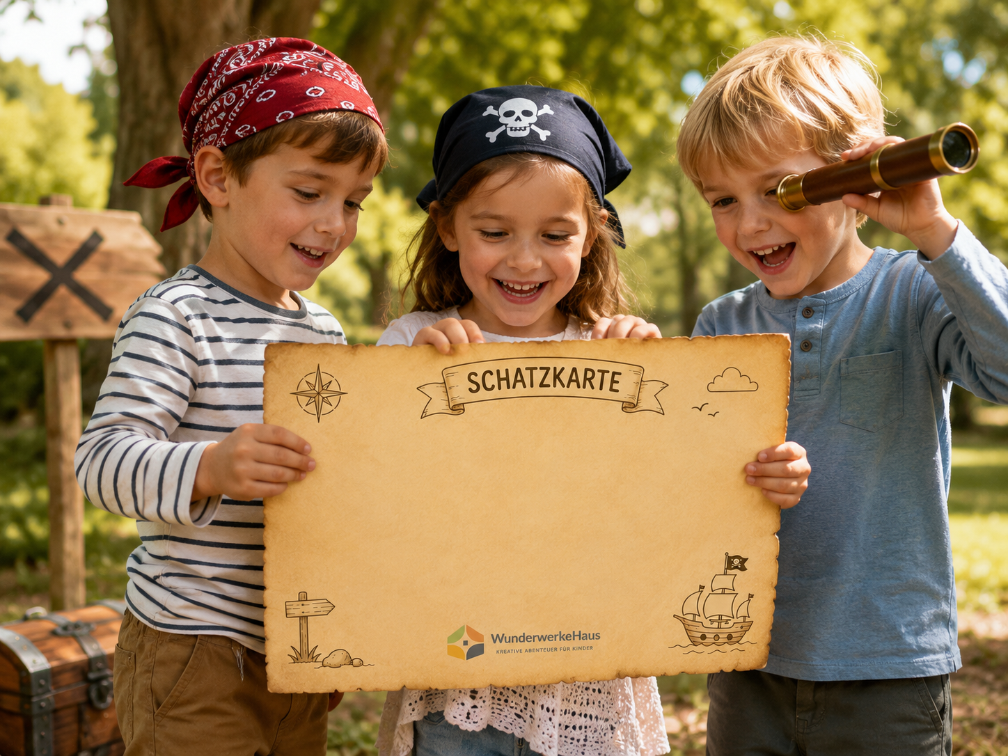 Piraten Schatzsuche für Kinder - Schatzbox Käpt'n Goldzahn (3-6 Jahre)
