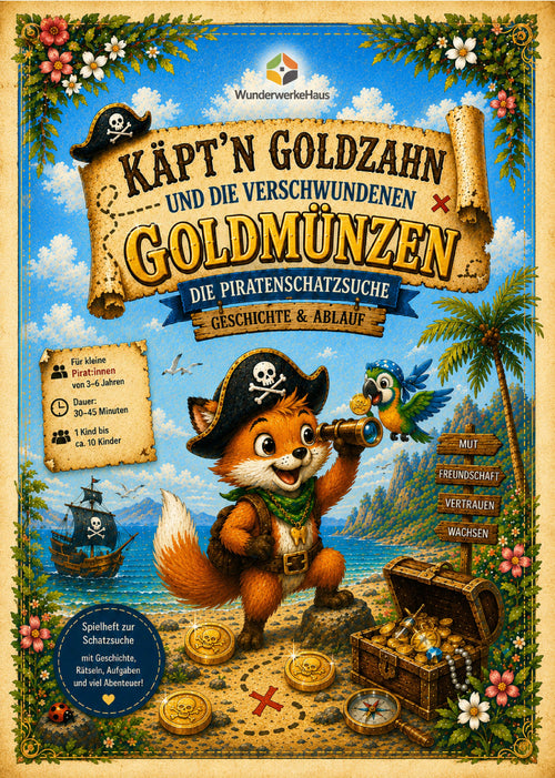 Digitale Piraten-Schatzsuche für Kinder von 3–6 Jahren – sofort downloaden, ausdrucken und losspielen.
