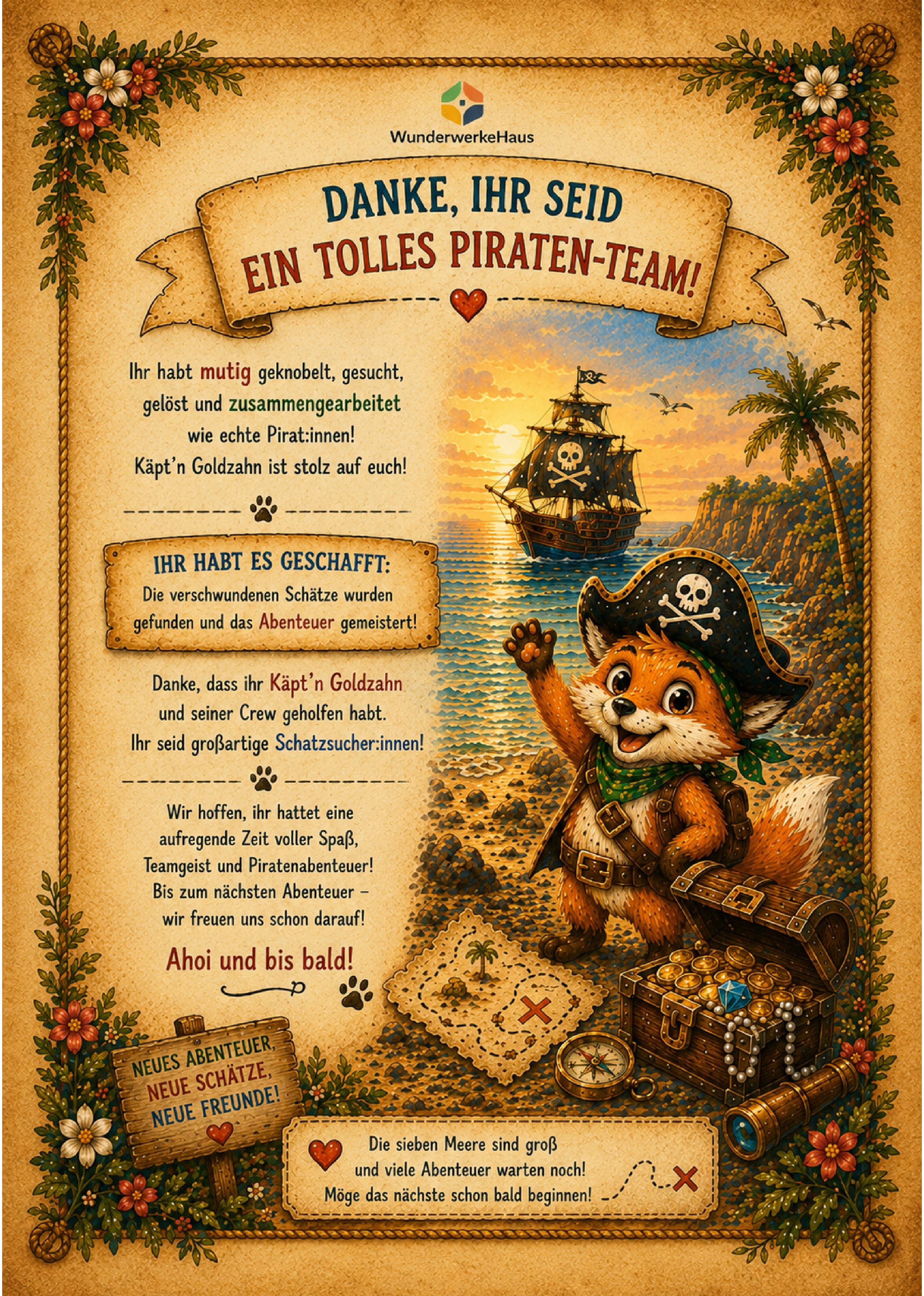 Digitale Piraten-Schatzsuche für Kinder von 3–6 Jahren – sofort downloaden, ausdrucken und losspielen.